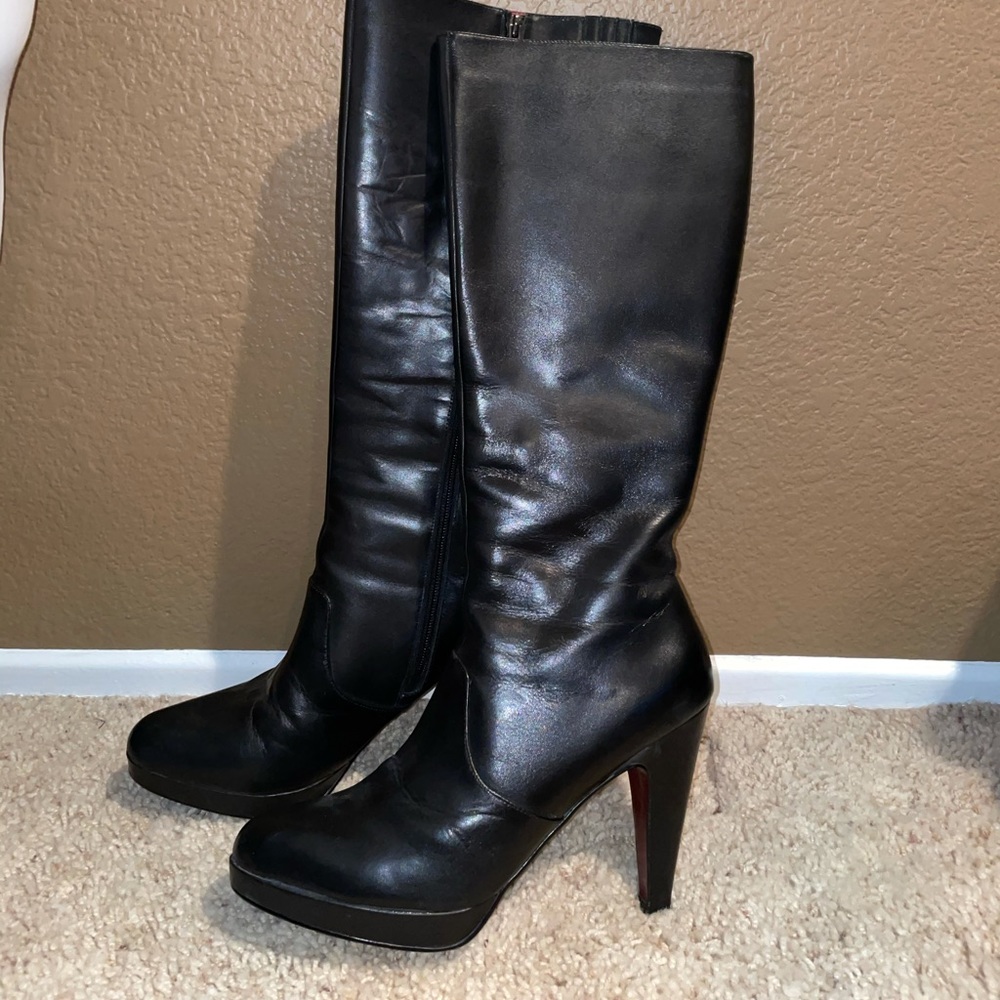 Colin Stuart leather black knee high boots 9